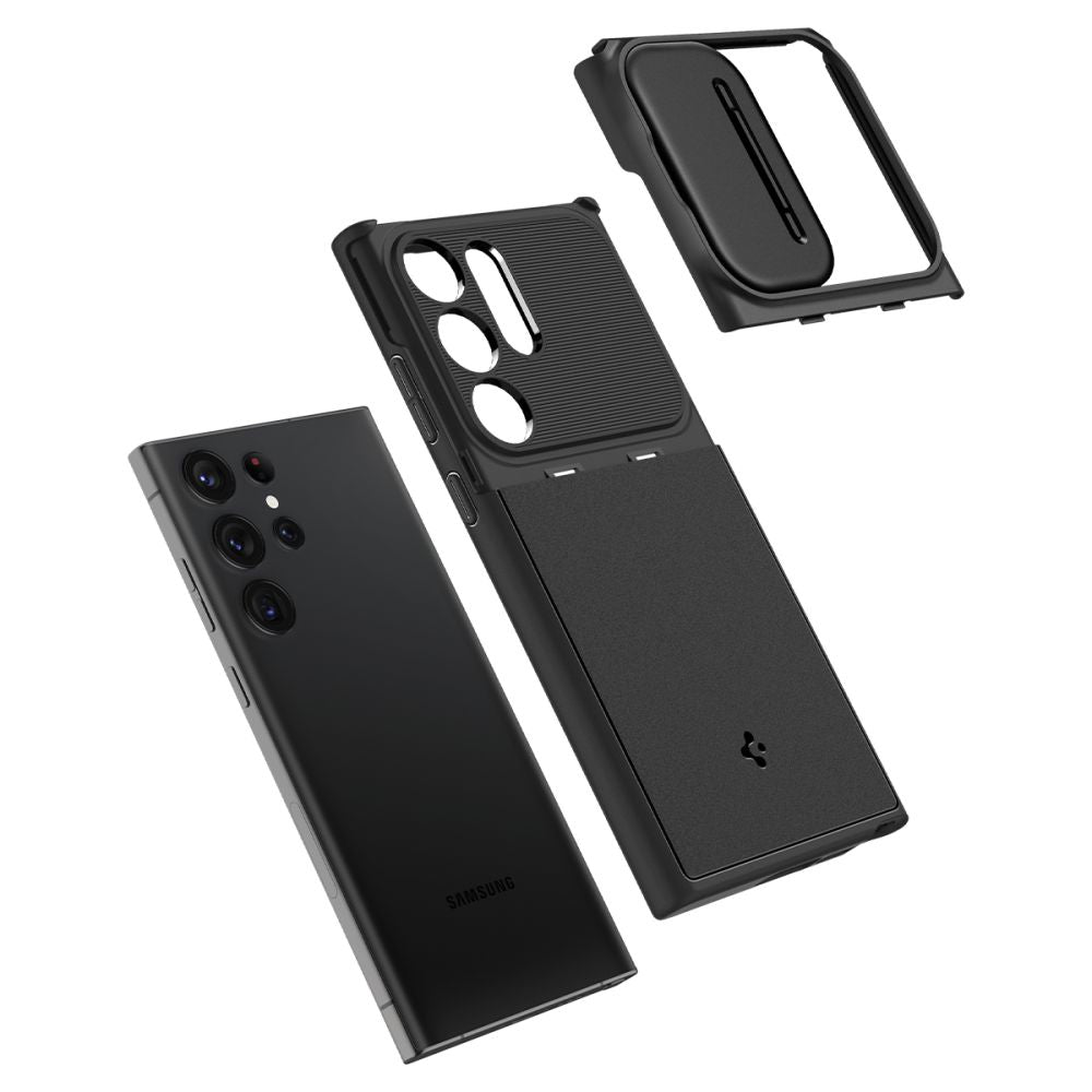 COPERTURA SPIGEN OPTIK ARMOR GALAXY S23 ULTRA NERA