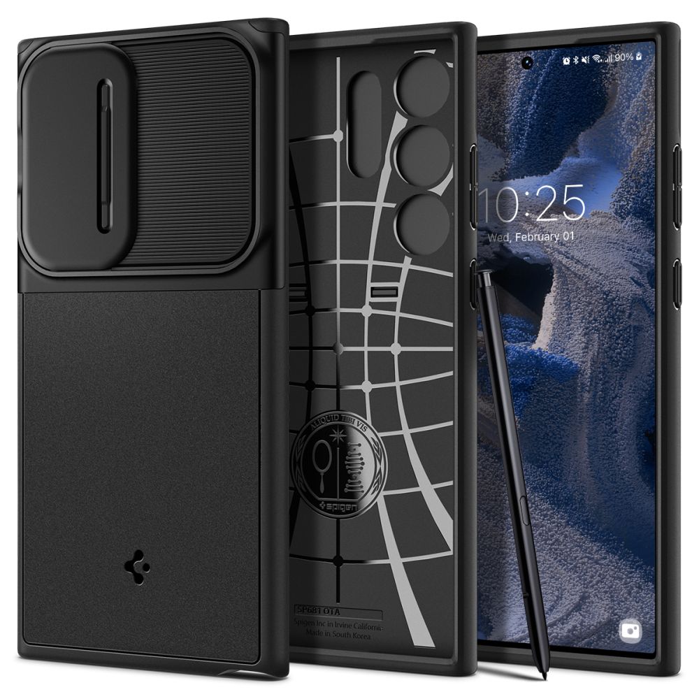COPERTURA SPIGEN OPTIK ARMOR GALAXY S23 ULTRA NERA