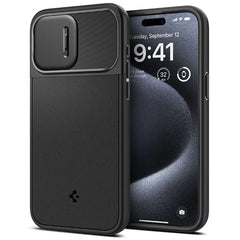 COPERTURA SPIGEN OPTIK ARMOR MAG MAGSAFE IPHONE 15 PRO NERA