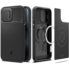 COPERTURA SPIGEN OPTIK ARMOR MAG MAGSAFE IPHONE 15 PRO NERA