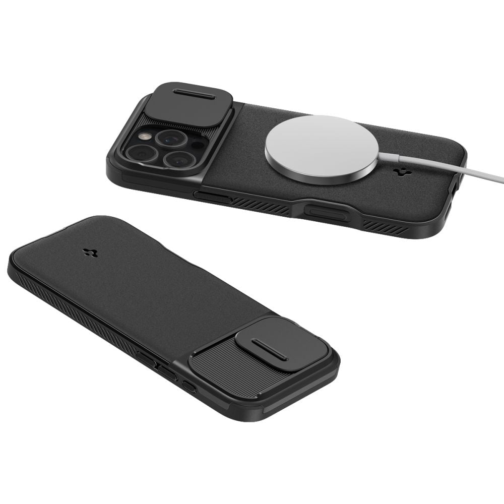 COPERTURA SPIGEN OPTIK ARMOR MAG MAGSAFE IPHONE 16 PRO NERA