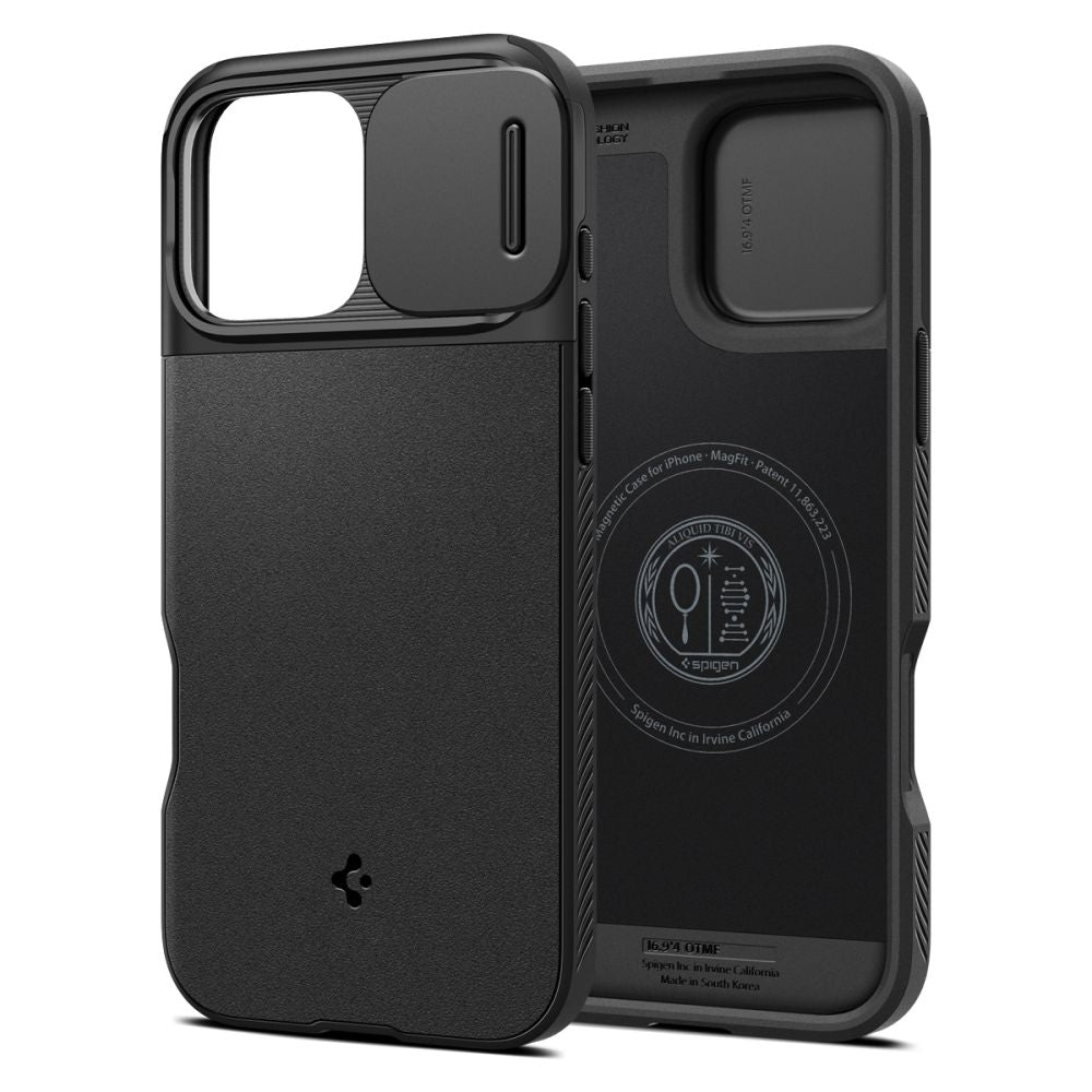 COPERTURA SPIGEN OPTIK ARMOR MAG MAGSAFE IPHONE 16 PRO NERA