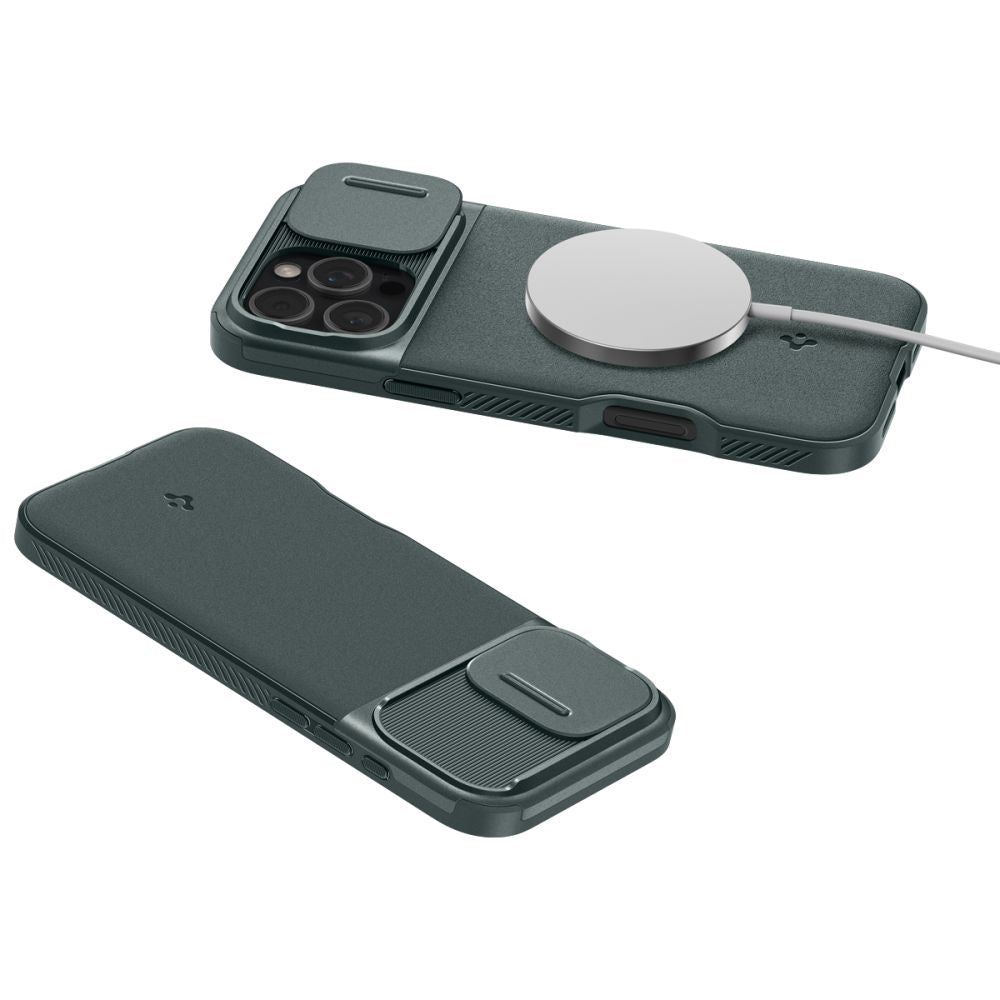 COPERTURA SPIGEN OPTIK ARMOR MAG MAGSAFE IPHONE 16 PRO MAX ABYSS GREEN