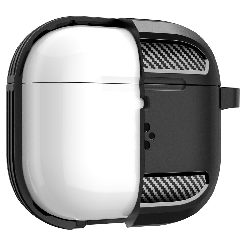 COPERTURA SPIGEN RUGGED ARMOR PER APPLE AIRPODS 4 NERO OPACO