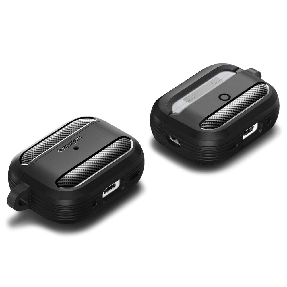 COPERTURA SPIGEN RUGGED ARMOR PER APPLE AIRPODS PRO 1 / 2 NERO OPACO