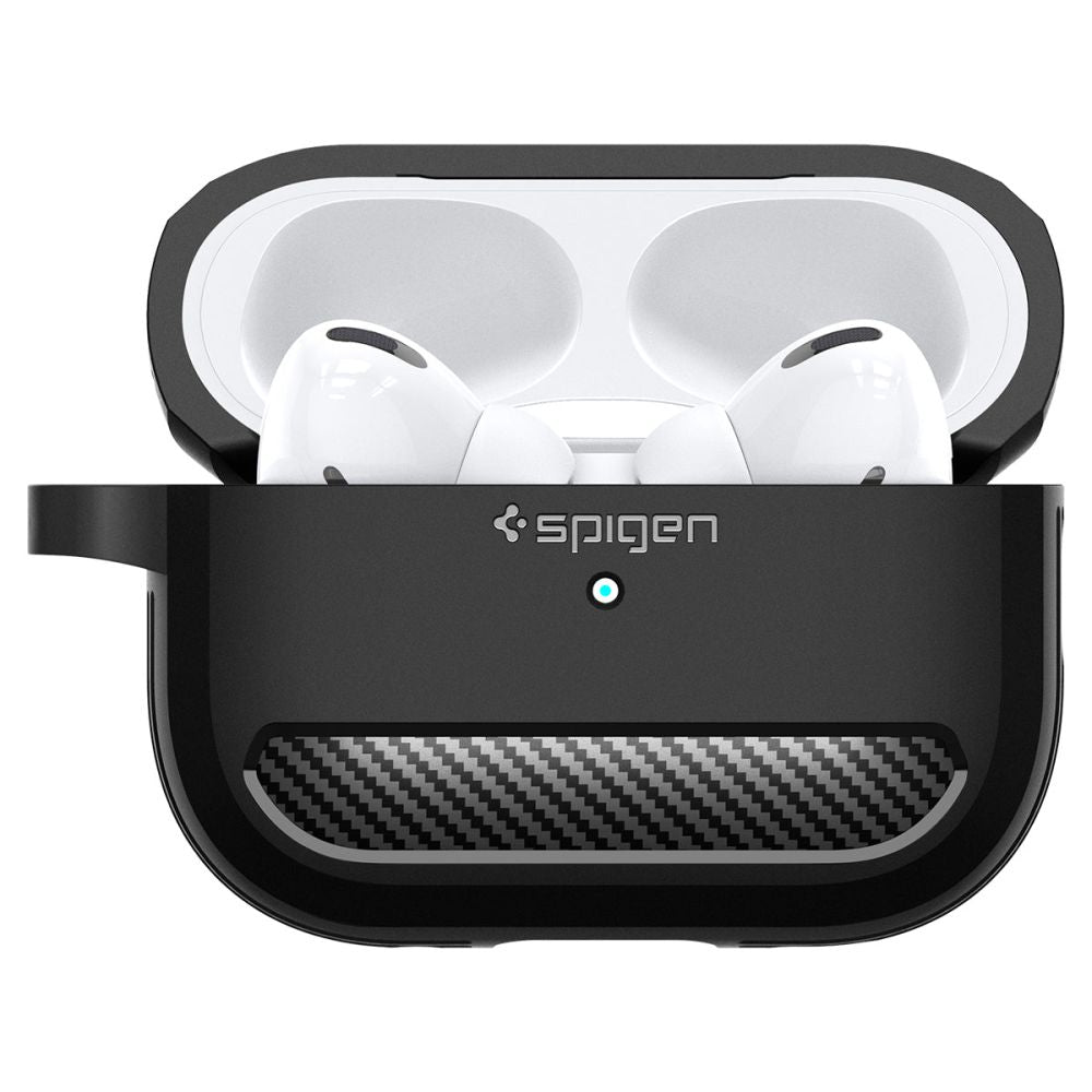 COPERTURA SPIGEN RUGGED ARMOR PER APPLE AIRPODS PRO 1 / 2 NERO OPACO