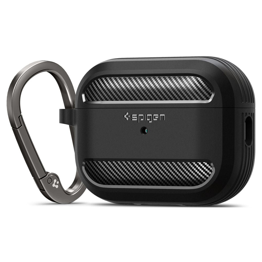 COPERTURA SPIGEN RUGGED ARMOR PER APPLE AIRPODS PRO 1 / 2 NERO OPACO
