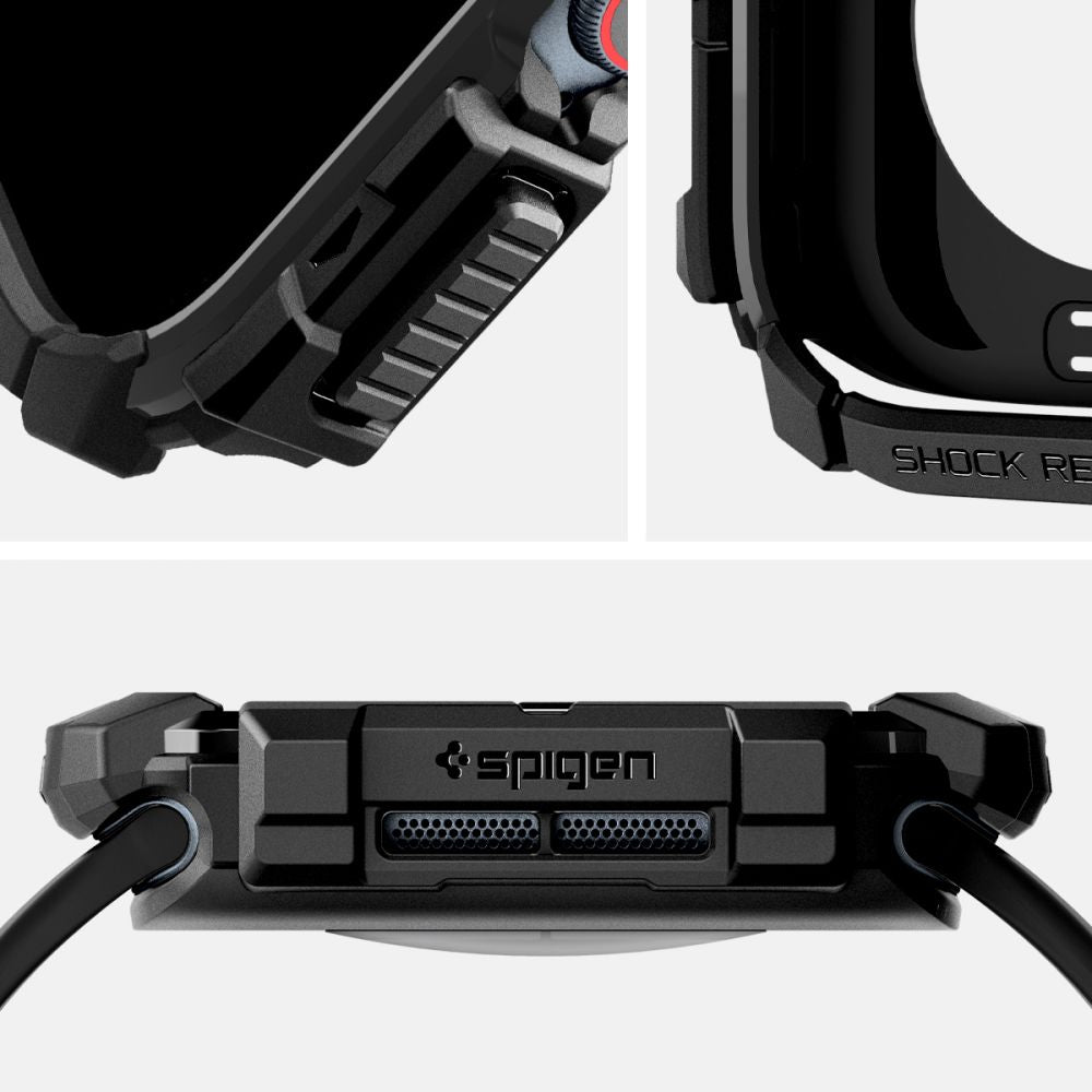 COPERTURA SPIGEN RUGGED ARMOR APPLE WATCH 10 (42 MM) NERO OPACO