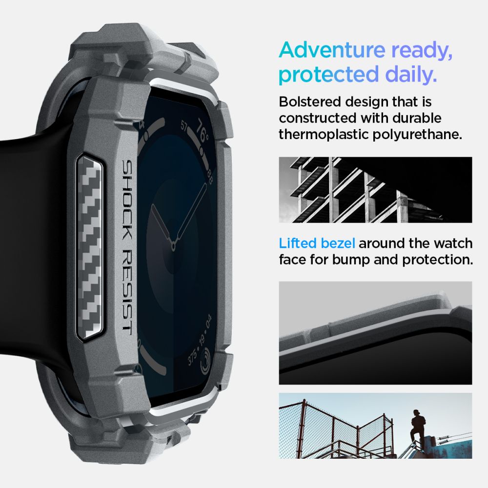 COPERTURA SPIGEN RUGGED ARMOR APPLE WATCH 10 (46 MM) GRIGIO SCURO