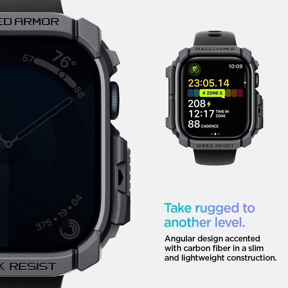 COPERTURA SPIGEN RUGGED ARMOR APPLE WATCH 10 (46 MM) GRIGIO SCURO