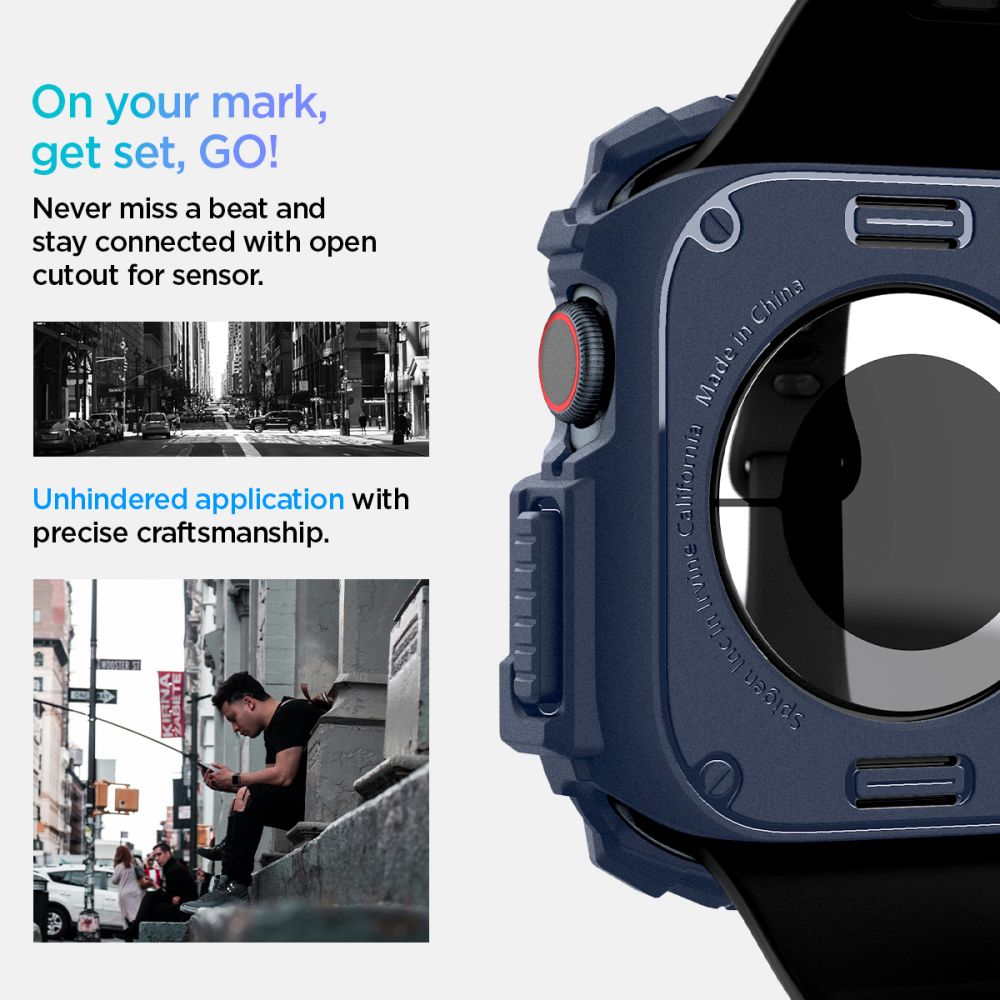 COPERTURA SPIGEN RUGGED ARMOR APPLE WATCH 10 (46 MM) BLU NAVY