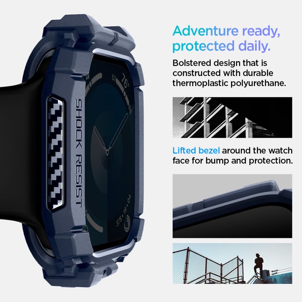 COPERTURA SPIGEN RUGGED ARMOR APPLE WATCH 10 (46 MM) BLU NAVY