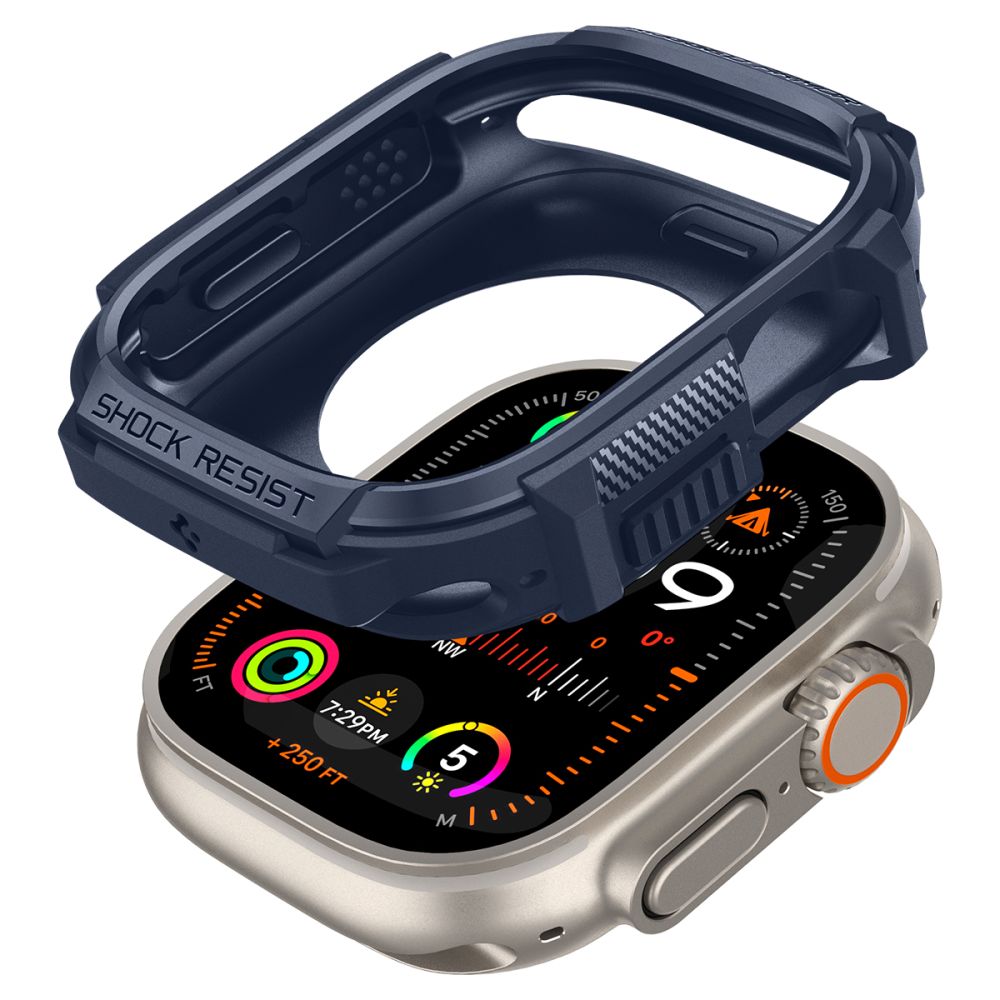 CUSTODIA PROTETTIVA PER APPLE WATCH ULTRA 49 MM SPIGEN RUGGED ARMOR BLU NAVY