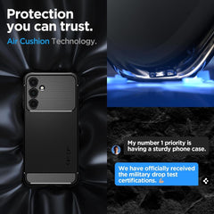 COPERTURA SPIGEN RUGGED ARMOR GALAXY A25 5G NERO OPACO