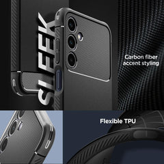 COPERTURA SPIGEN RUGGED ARMOR GALAXY A25 5G NERO OPACO