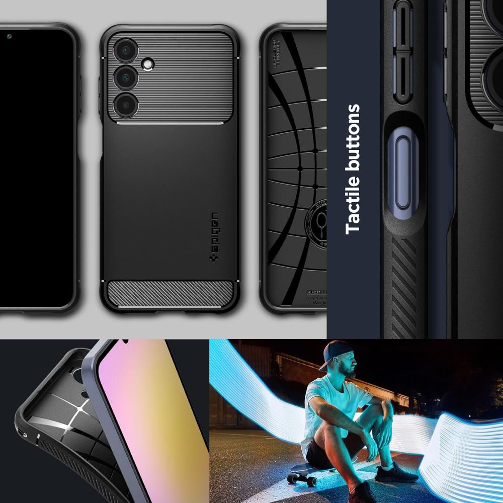 COPERTURA SPIGEN RUGGED ARMOR GALAXY A25 5G NERO OPACO