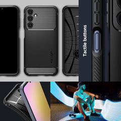 COPERTURA SPIGEN RUGGED ARMOR GALAXY A25 5G NERO OPACO