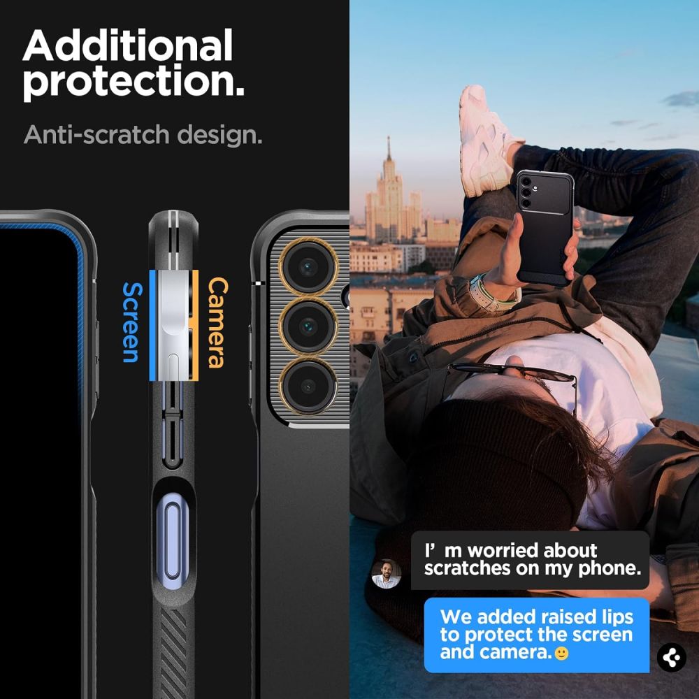 COPERTURA SPIGEN RUGGED ARMOR GALAXY A25 5G NERO OPACO