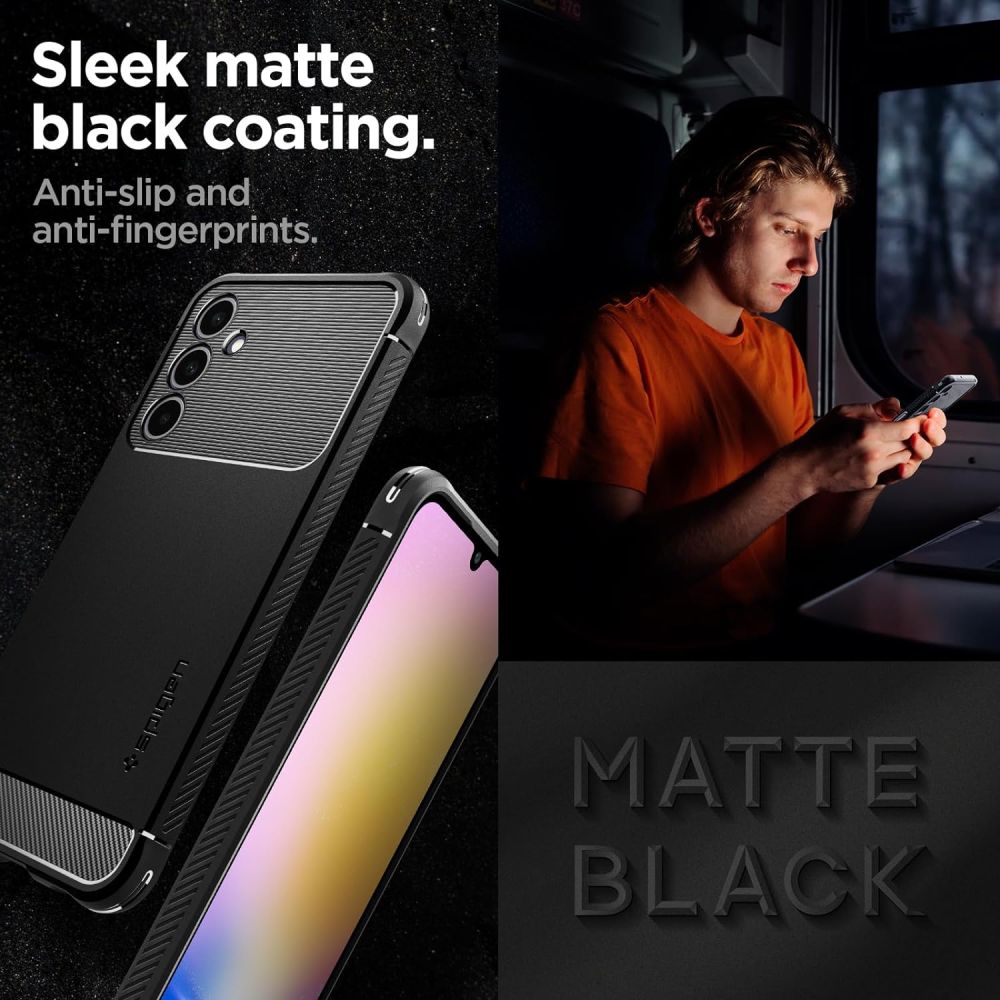 COPERTURA SPIGEN RUGGED ARMOR GALAXY A25 5G NERO OPACO