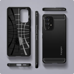 COPERTURA SPIGEN RUGGED ARMOR GALAXY A53 5G NERO OPACO