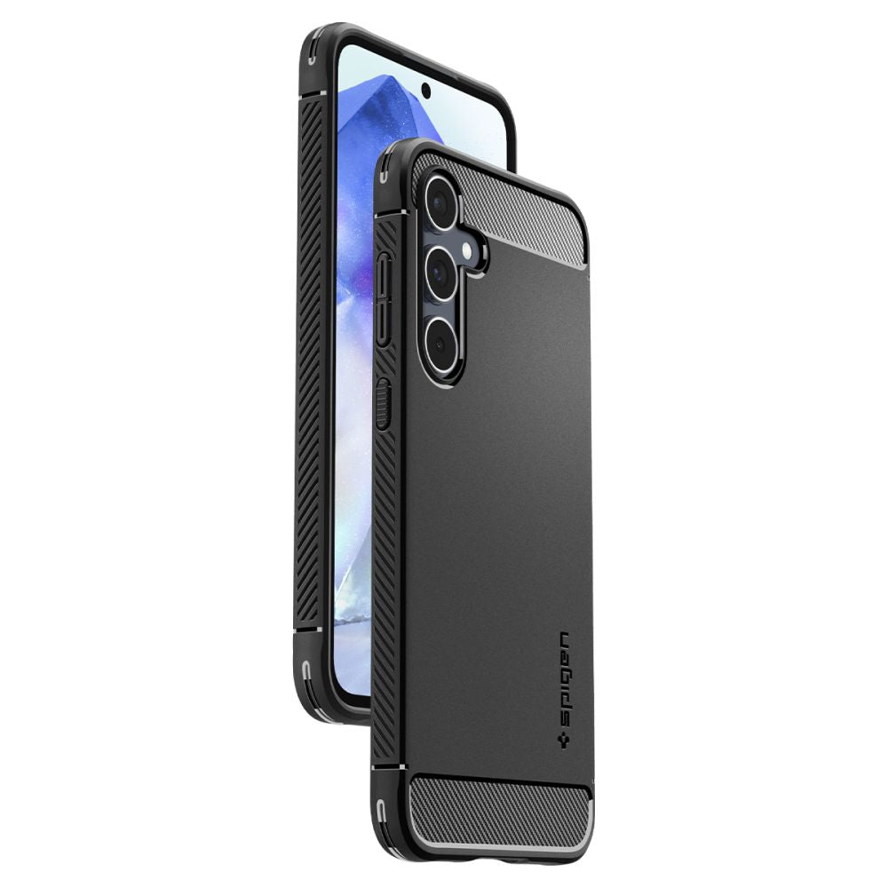 COPERTURA SPIGEN RUGGED ARMOR GALAXY A55 5G NERO OPACO