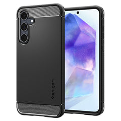 COPERTURA SPIGEN RUGGED ARMOR GALAXY A55 5G NERO OPACO