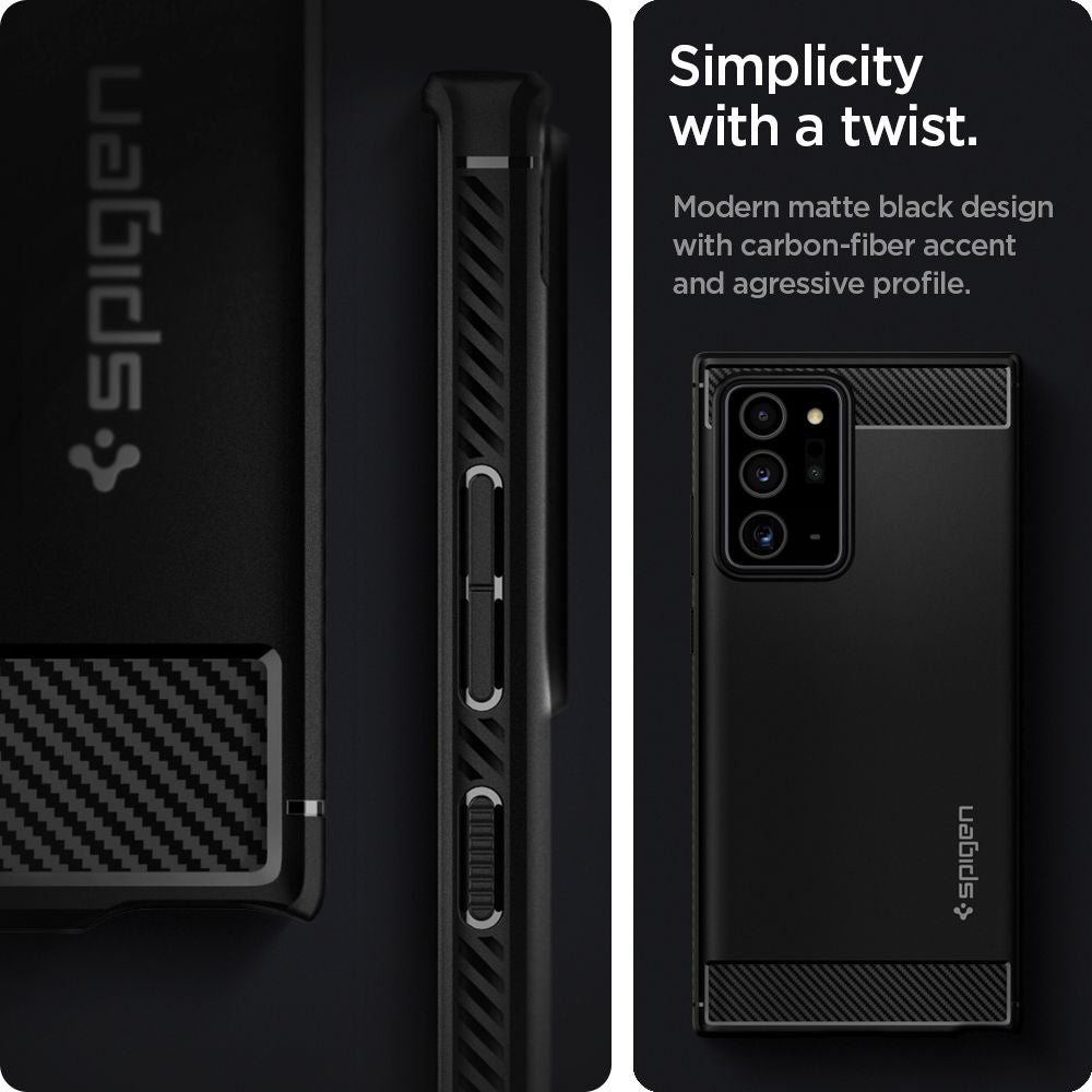 COPERTURA SPIGEN RUGGED ARMOR GALAXY NOTE 20 ULTRA NERO OPACO