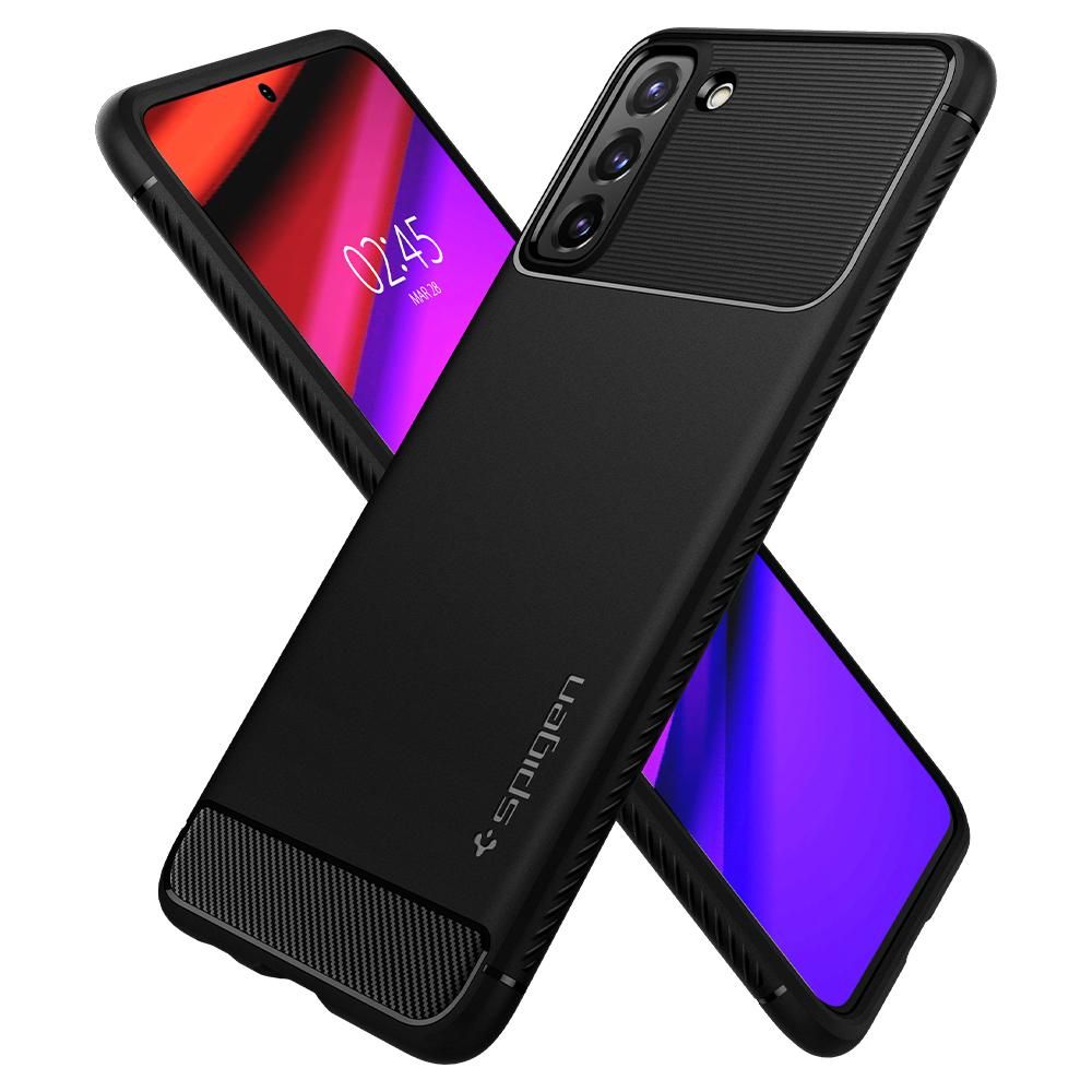 COPERTURA SPIGEN RUGGED ARMOR GALAXY S21 NERO OPACO
