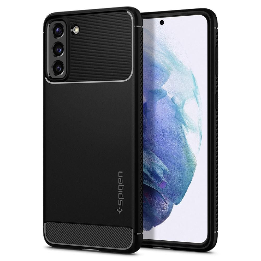 COPERTURA SPIGEN RUGGED ARMOR GALAXY S21 NERO OPACO