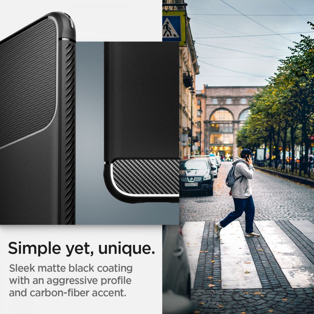 COPERTURA SPIGEN RUGGED ARMOR GALAXY S22 NERO OPACO