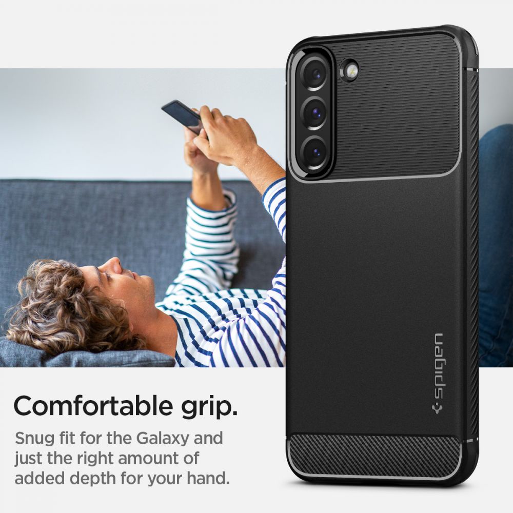 COPERTURA SPIGEN RUGGED ARMOR GALAXY S22 NERO OPACO