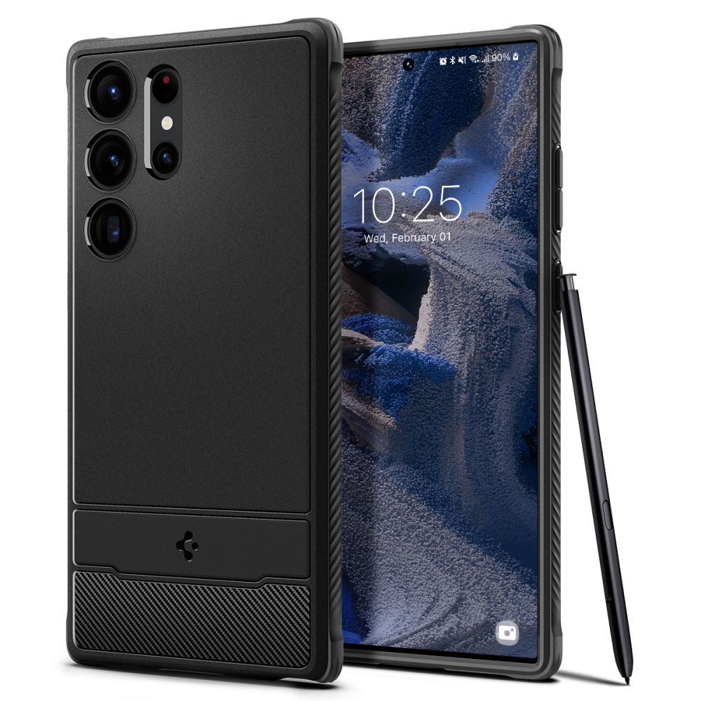 COPERTURA SPIGEN RUGGED ARMOR GALAXY S23 ULTRA NERO OPACO