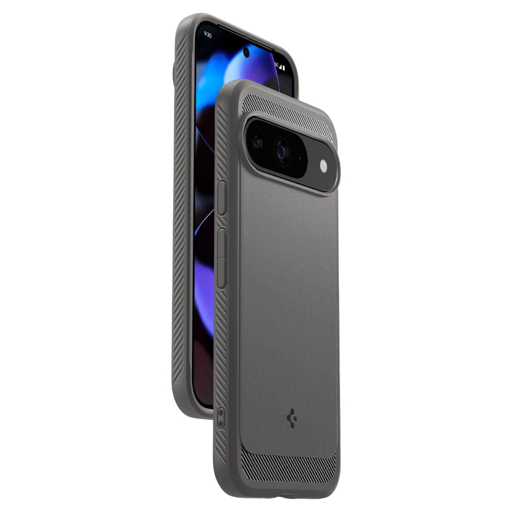 CUSTODIA PER GOOGLE PIXEL 9 / 9 PRO SPIGEN RUGGED ARMOR MARBLE GREY