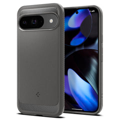 CUSTODIA PER GOOGLE PIXEL 9 / 9 PRO SPIGEN RUGGED ARMOR MARBLE GREY