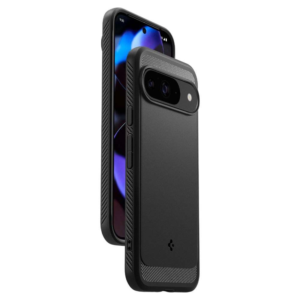 CUSTODIA PER GOOGLE PIXEL 9 / 9 PRO SPIGEN RUGGED ARMOR NERO OPACO