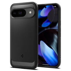 CUSTODIA PER GOOGLE PIXEL 9 / 9 PRO SPIGEN RUGGED ARMOR NERO OPACO