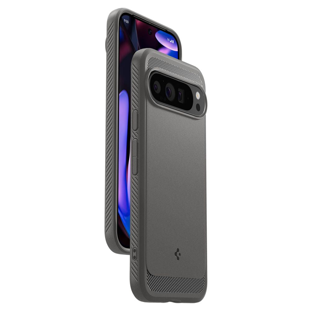 COPERTURA PER GOOGLE PIXEL 9 PRO XL SPIGEN RUGGED ARMOR MARBLE GREY