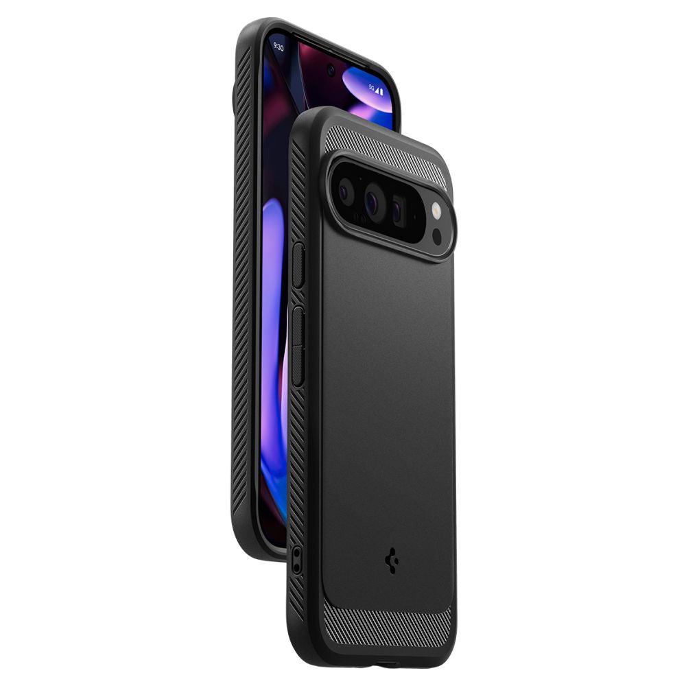 COPERTURA PER GOOGLE PIXEL 9 PRO XL SPIGEN RUGGED ARMOR NERO OPACO