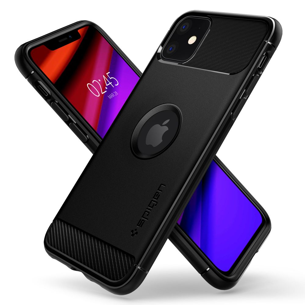 COPERTURA SPIGEN RUGGED ARMOR IPHONE 11 NERO OPACO