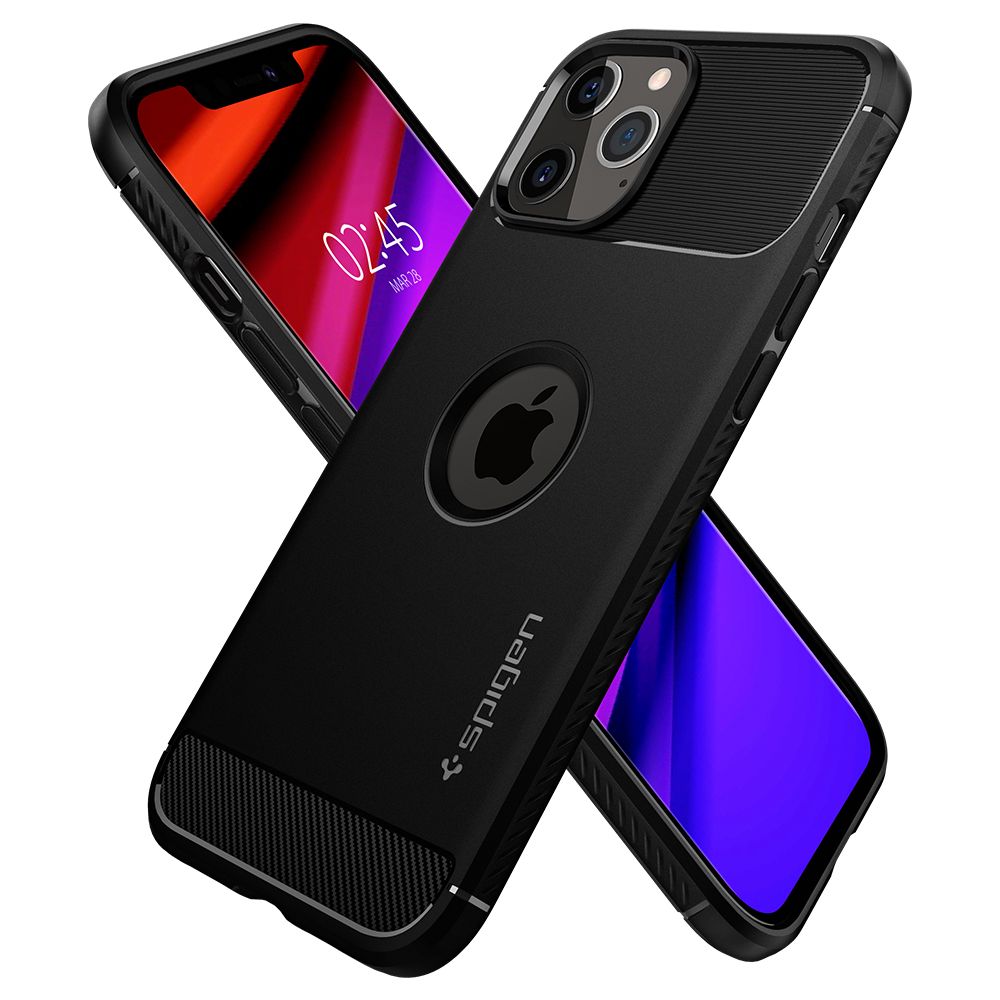COPERTURA SPIGEN RUGGED ARMOR IPHONE 12/12 PRO NERO OPACO