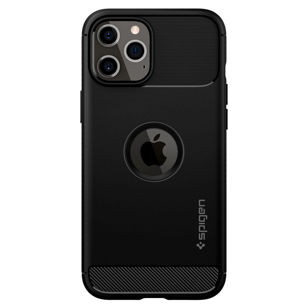 COPERTURA SPIGEN RUGGED ARMOR IPHONE 12/12 PRO NERO OPACO