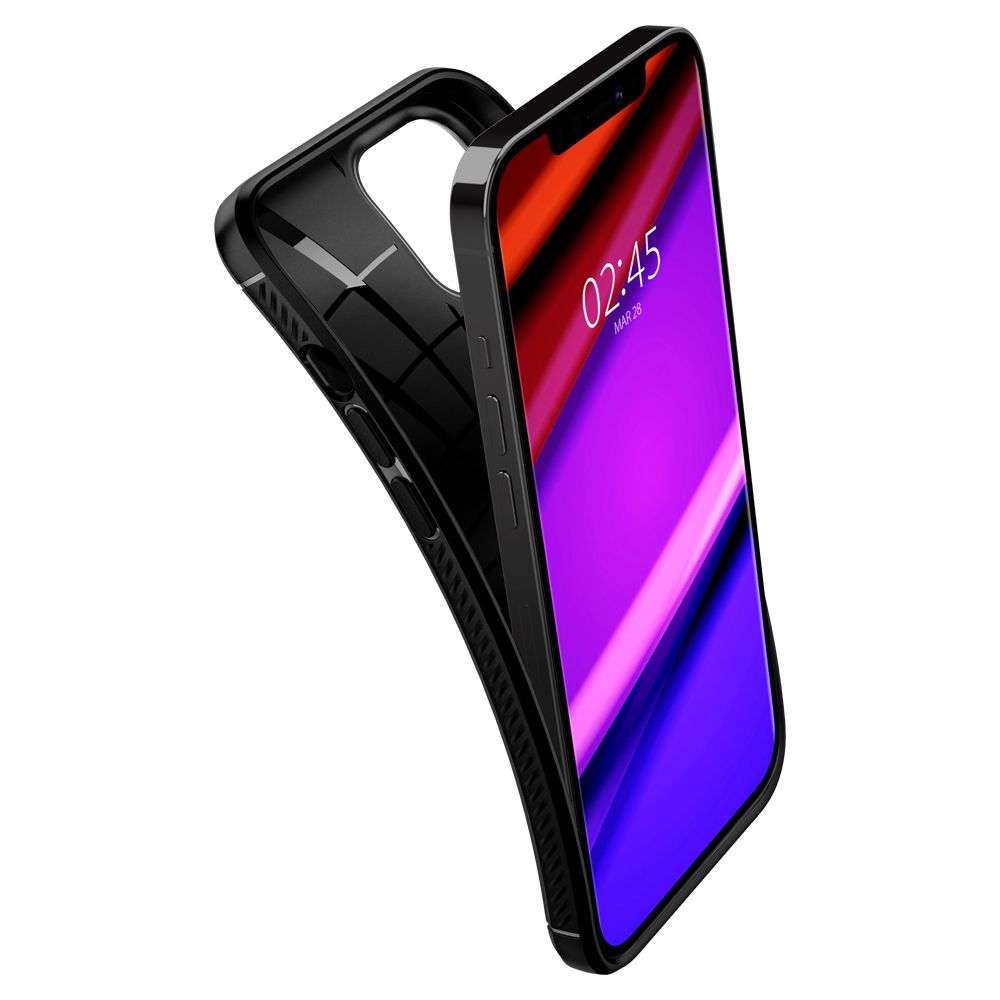 COPERTURA SPIGEN RUGGED ARMOR IPHONE 12/12 PRO NERO OPACO