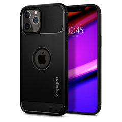 COPERTURA SPIGEN RUGGED ARMOR IPHONE 12/12 PRO NERO OPACO