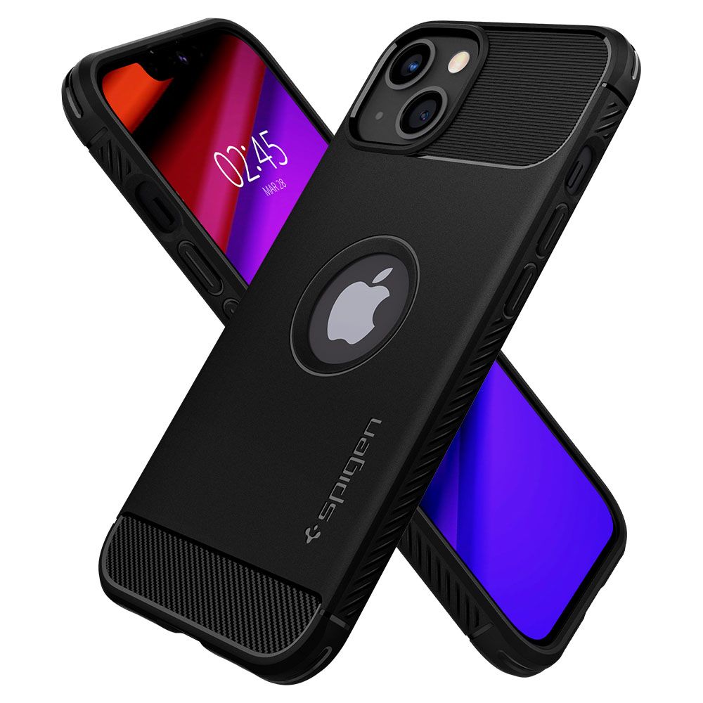 COPERTURA SPIGEN RUGGED ARMOR IPHONE 13 NERO OPACO