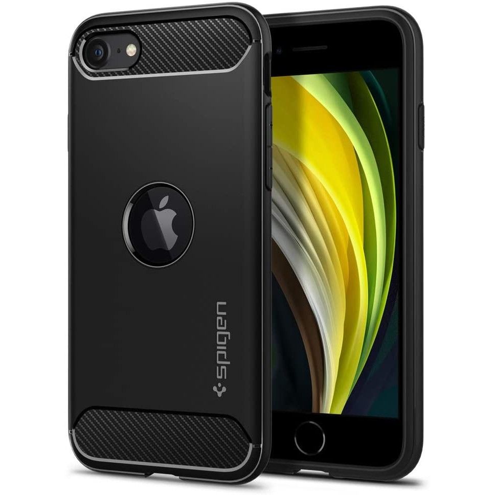 CUSTODIA SPIGEN RUGGED ARMOR IPHONE SE 2020 / SE 2022 NERA