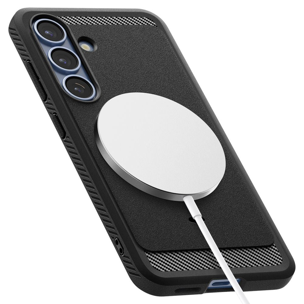 COPERTURA SPIGEN RUGGED ARMOR MAG MAGSAFE GALAXY S25+ PLUS NERO OPACO