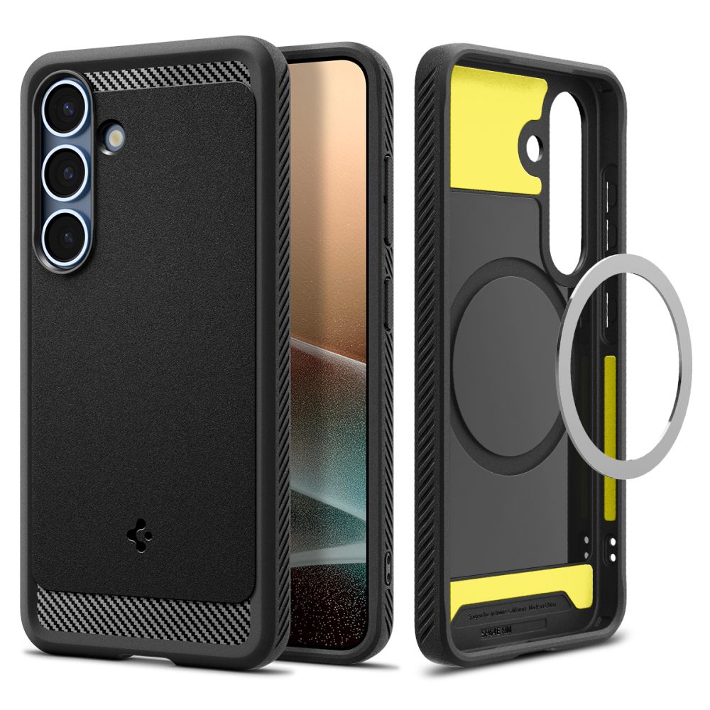 COPERTURA SPIGEN RUGGED ARMOR MAG MAGSAFE GALAXY S25+ PLUS NERO OPACO
