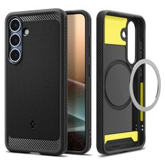 COPERTURA SPIGEN RUGGED ARMOR MAG MAGSAFE GALAXY S25+ PLUS NERO OPACO
