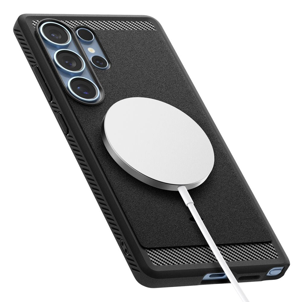 COPERTURA SPIGEN RUGGED ARMOR MAG MAGSAFE GALAXY S25 ULTRA NERO OPACO