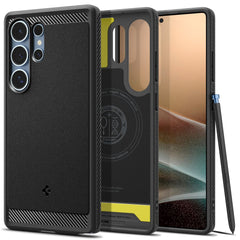 COPERTURA SPIGEN RUGGED ARMOR MAG MAGSAFE GALAXY S25 ULTRA NERO OPACO